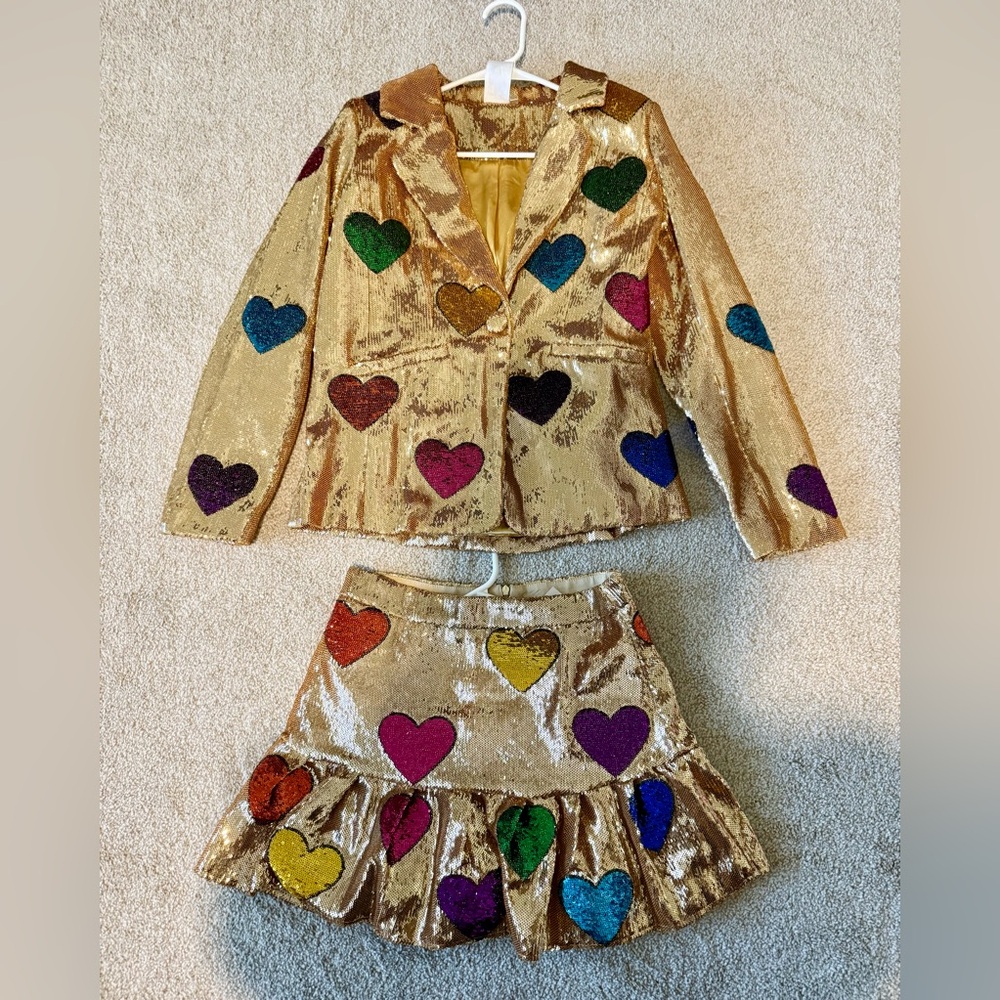Gold Sequin Queen on Sparkles Heart Set